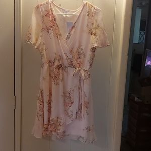 Pink with flower pattern XL summer dress